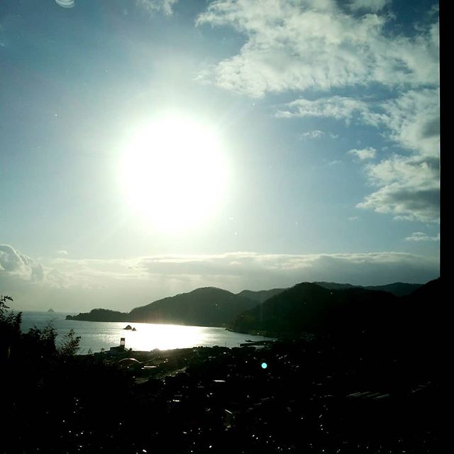 am9:00大浜SAから瀬戸内海を…太陽がまぶし～～目が走るぅ#福山神辺03