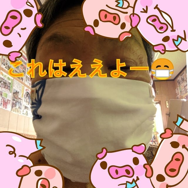 日本手拭いでマスク作ったよ付け心地気持ちええわぁ綿100％！ #福山神辺#日本手拭い#マスク手作り#綿100%